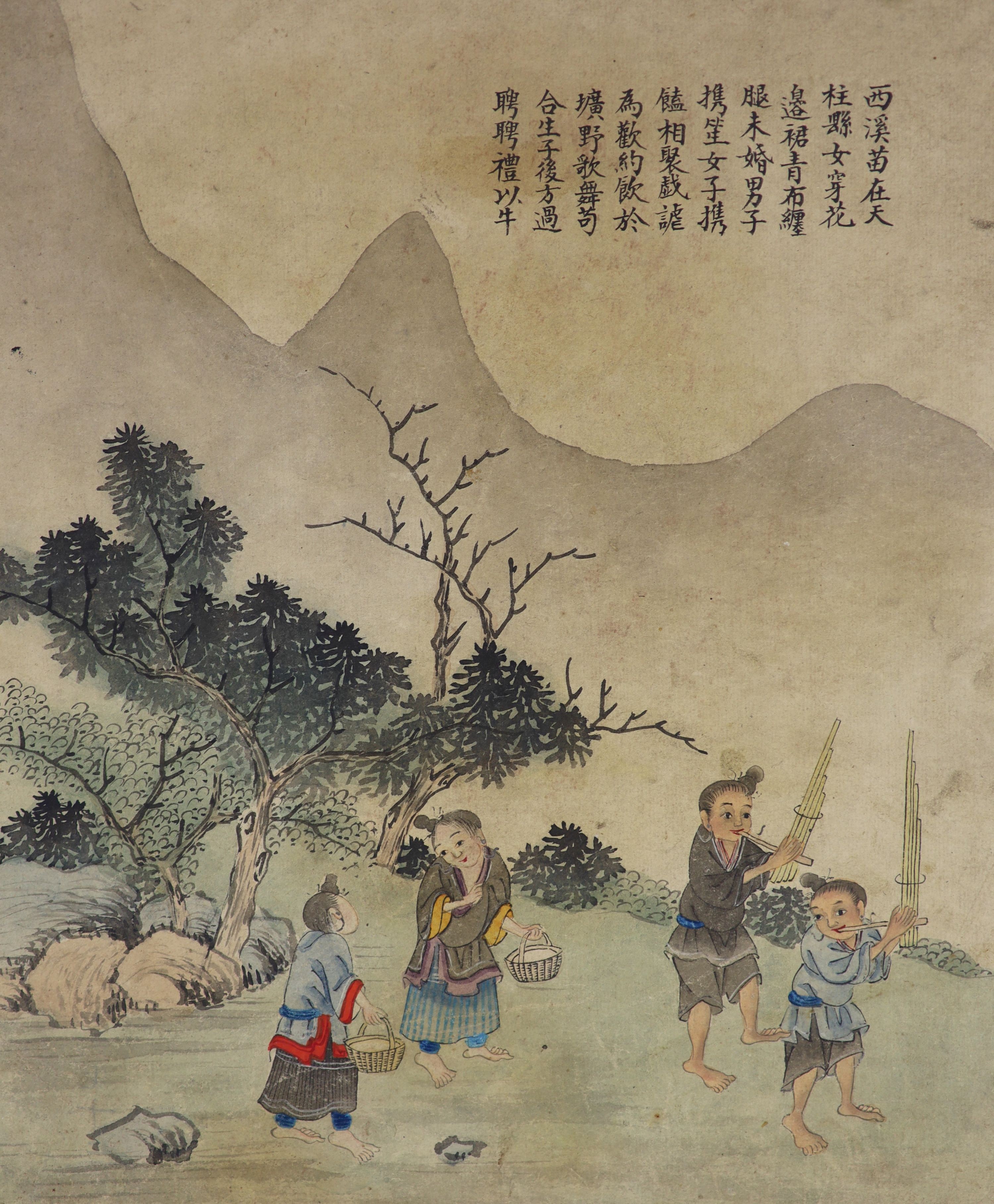 A Chinese album of ten watercolours, late 19th century, Album 35 x 26 cm